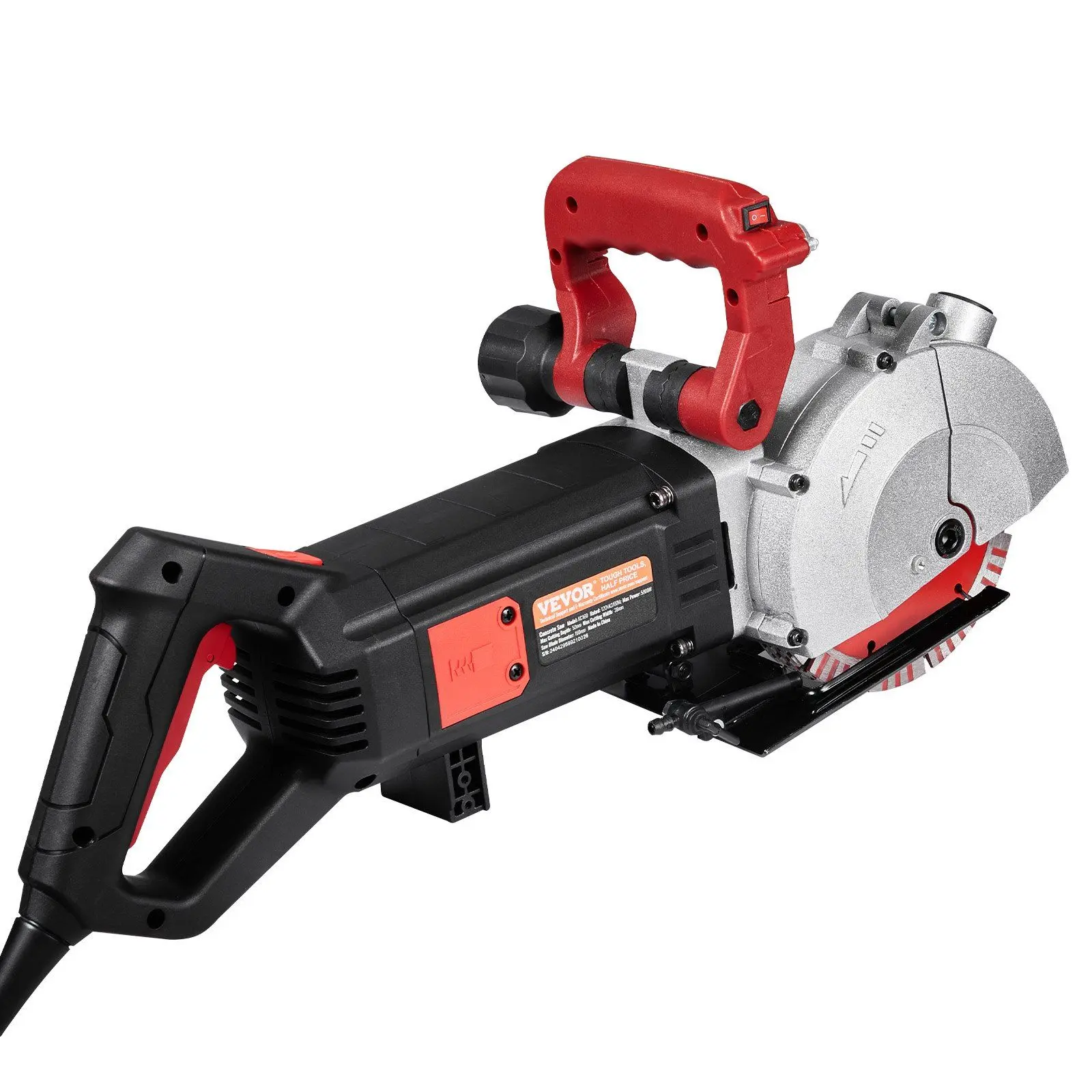 VEVOR 4800W Wall Chaser 38mm/1.5" Cutting Width,Wall Groove Cutting Machine 52mm/2" Cutting Depth,Wall Slotting Machine With 5 Saw Blades 6.3" Diameter 5000r/Min,One-time Forming Dustless