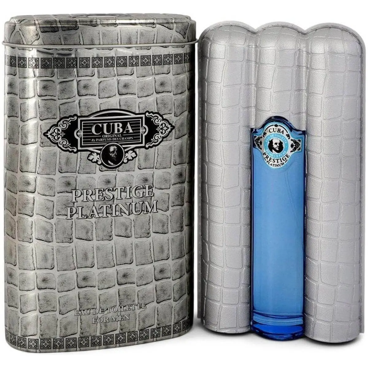 Cuba Prestige Platinum Men's Eau de Toilette - 3.0 fl oz Spray, Luxurious Masculine Botanical Spray-On Boxed Fragrance, New Can Pack, Spray-On Men's Fragrance, Luxurious Men's Fragrance