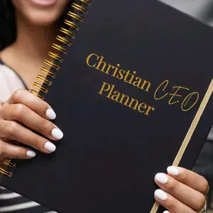 Christian C.E.O. Planner - Black Spiral Bound with Gold Accents for Effective Time Management and Goal Setting