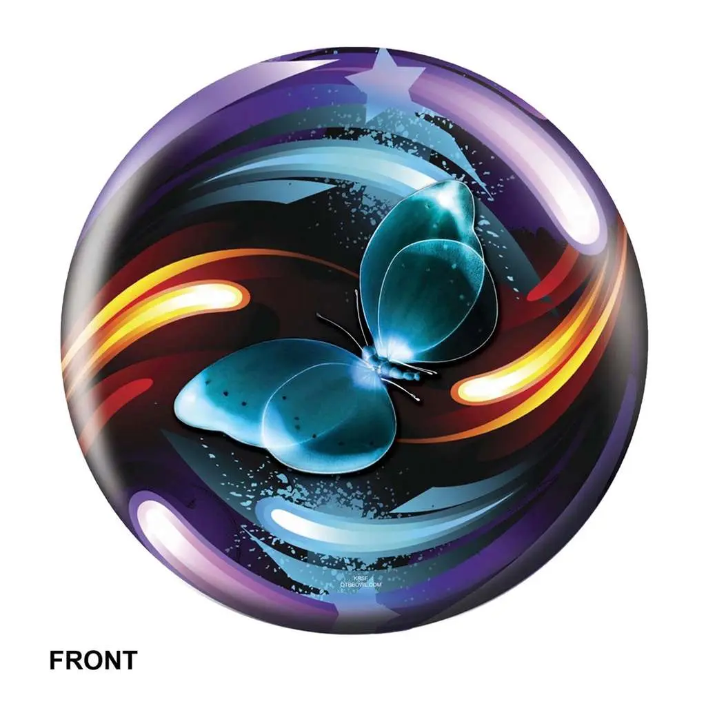 Bowlerstore Butterfly Swirl Polyester Bowling Ball - Recreational, Limited Edition, High-Quality, Beginner-Friendly, 360 Degree Colorful Image for Experienced Bowlers, Balls