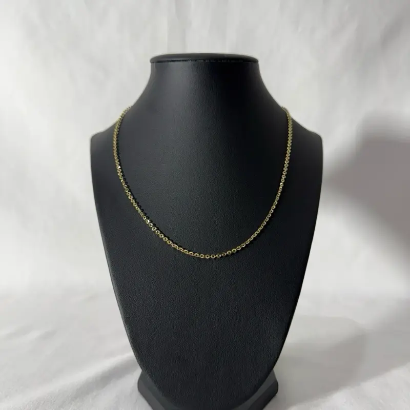 Round Cable Chain Necklace 45cm - Elegant Gold-Tone Jewelry for Everyday Wear