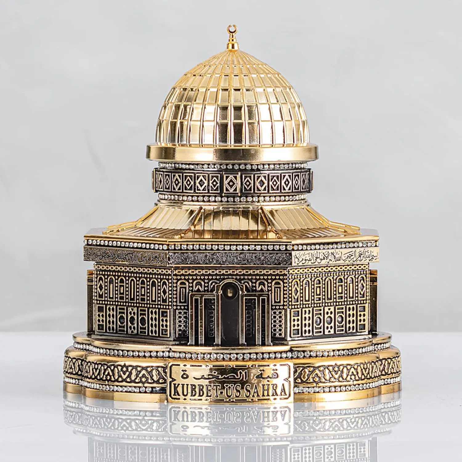 Qubbat As-Sakhrah Replica Islamic Figurine with Islamic Motif, Table Desk Decor, Living Room Wall Decor Ornaments for Home Supplies, Table Decor