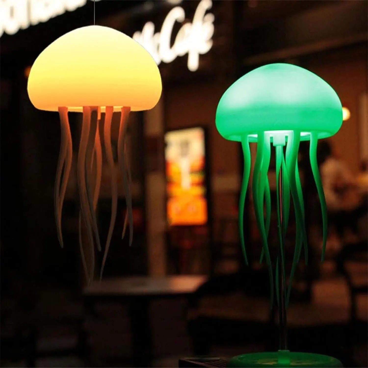 LED Jellyfish Night Light, Rechargeable Floating Jellyfish Lamp with Dancing Legs, RGB Gradient Jellyfish Bedside Lamp, Novelty Lighting for Home Bedroom