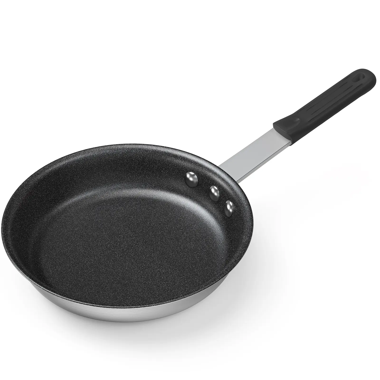 Non Stick Frying Pan, Heavy-Gauge Aluminum Skillet with Reinforced Nonstick Coating, Black/Red Handle, Dishwasher and Oven Safe
