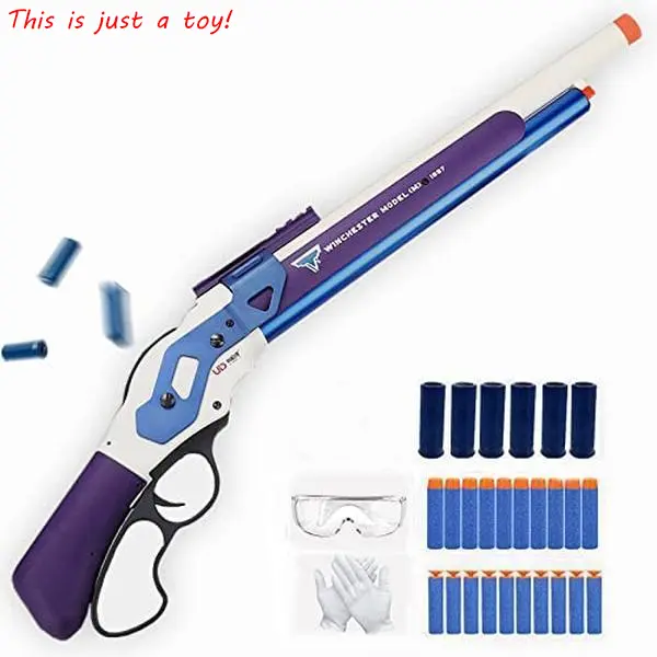 UDL M1887 Style Lever-Action EVA Foam Dart Blaster Toy - Shell-Ejection Soft Bullet Blaster with Reusable Shells, Manual Sports Toy for 12+ Unisex Teens, Backyard Fun Holiday/Birthday Gift
