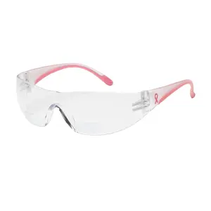 Bouton Eva Women's Bifocal Safety Glasses with Pink Temple Trim and Clear Anti-Fog Lens Bouton Eva Women's Bifocal Safety Glasses with Pink Temple Trim and Clear Anti-Fog Lens