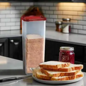 Phthalate-Free Plastic Bread Storage Container, Convenient Access Design, Keeps Sliced Bread Fresh and Neatly Stored, Kitchen
