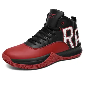 ASHION Men's High Top Basketball Shoes - Striped Rubber Damping Sole, Anti-Slip, Durable Leather Upper, Comfortable Insole, Outdoor Multisport Training Sneakers for Sport & Casual Wear