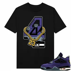 Ar 4s Sneaker Match Tees Black Retro 4 Unisex Streetwear