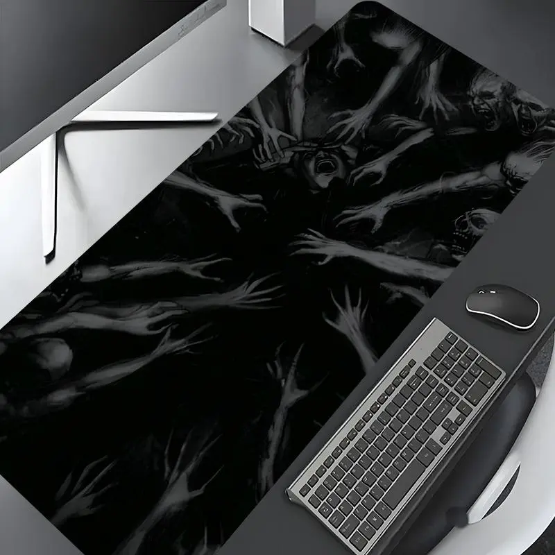 Ghost Hand Pattern Mouse Pad, Rectangle Gaming Mouse Pad, Non-slip Rubber Base Mousepad, Office Desk Keyboard Mat for Home Office Game Room Desk, Desk Setup, Gaming Desk Accessory, Desk Accessories, Computer Desk Accessories
