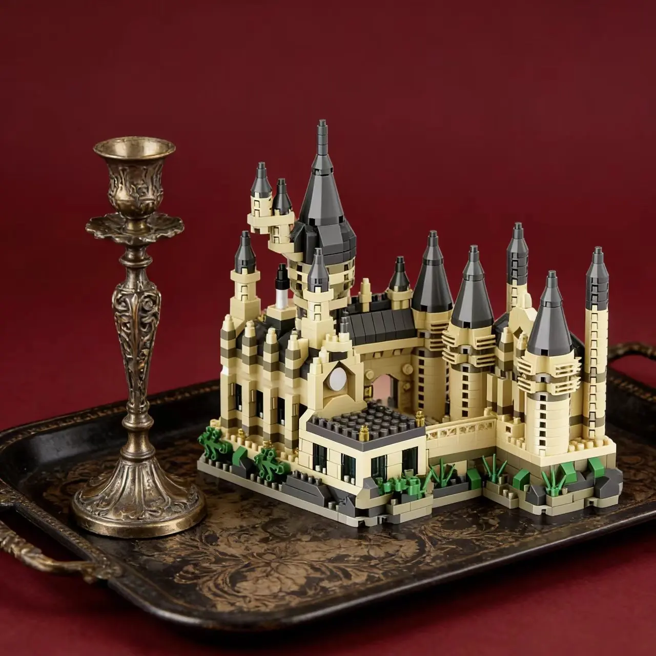 Easy Assembly Magic Castle Blocks, Hogwarts Classic Movie Theme, Blue Elegant Design, Durable Decorative Item, Building Blocks, Assembled Building Blocks