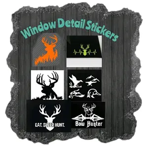 Hunting Detail Window Stickers - Decorative Vinyl Tiles Sticker Deer Ornaments Nature Outdoors Nature Outdoors
