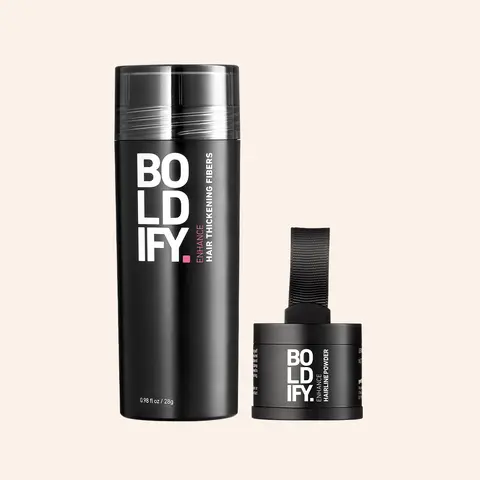 Boldify Vegan Cruel-Free Selfcare Build & Conceal Haircare Bundle - Root Cover Up Powder, Clump-Free Fibers, Hair Thickening Powder, Enhance Hairline Solution for Scalp & Sparse Areas