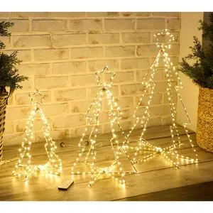 Kringle Express S/3 Foldable Indoor/Outdoor LED Christmas Trees