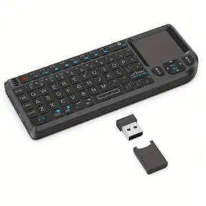High-Quality 2.4g Wireless Mini Backlit, 7-Color Backlit Touchpad Mouse and Flashlight, Portable Rechargeable Keyboard for Smart TV, Projector, Laptop