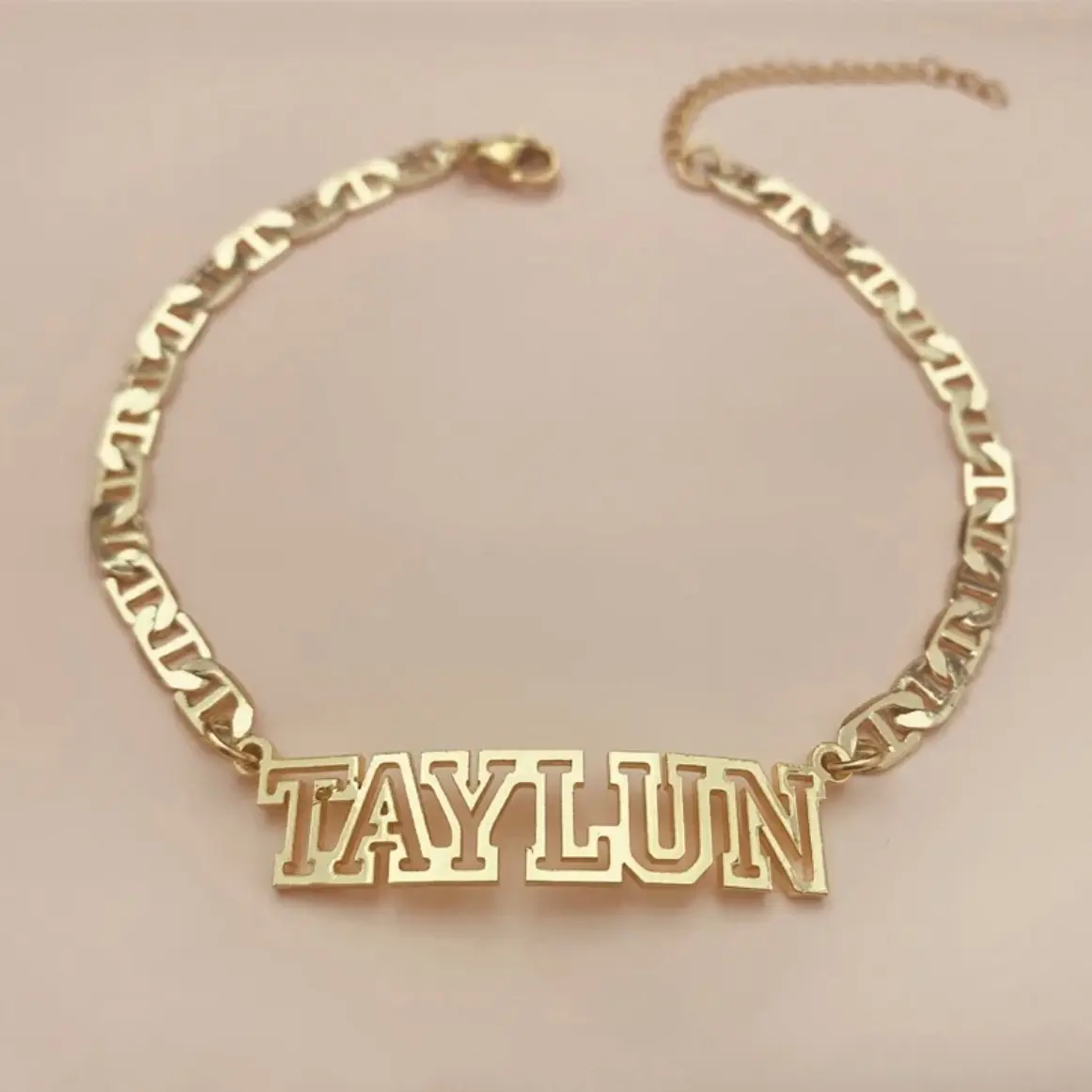 Gold Cuban chain Custom Name Anklet Female Female Female