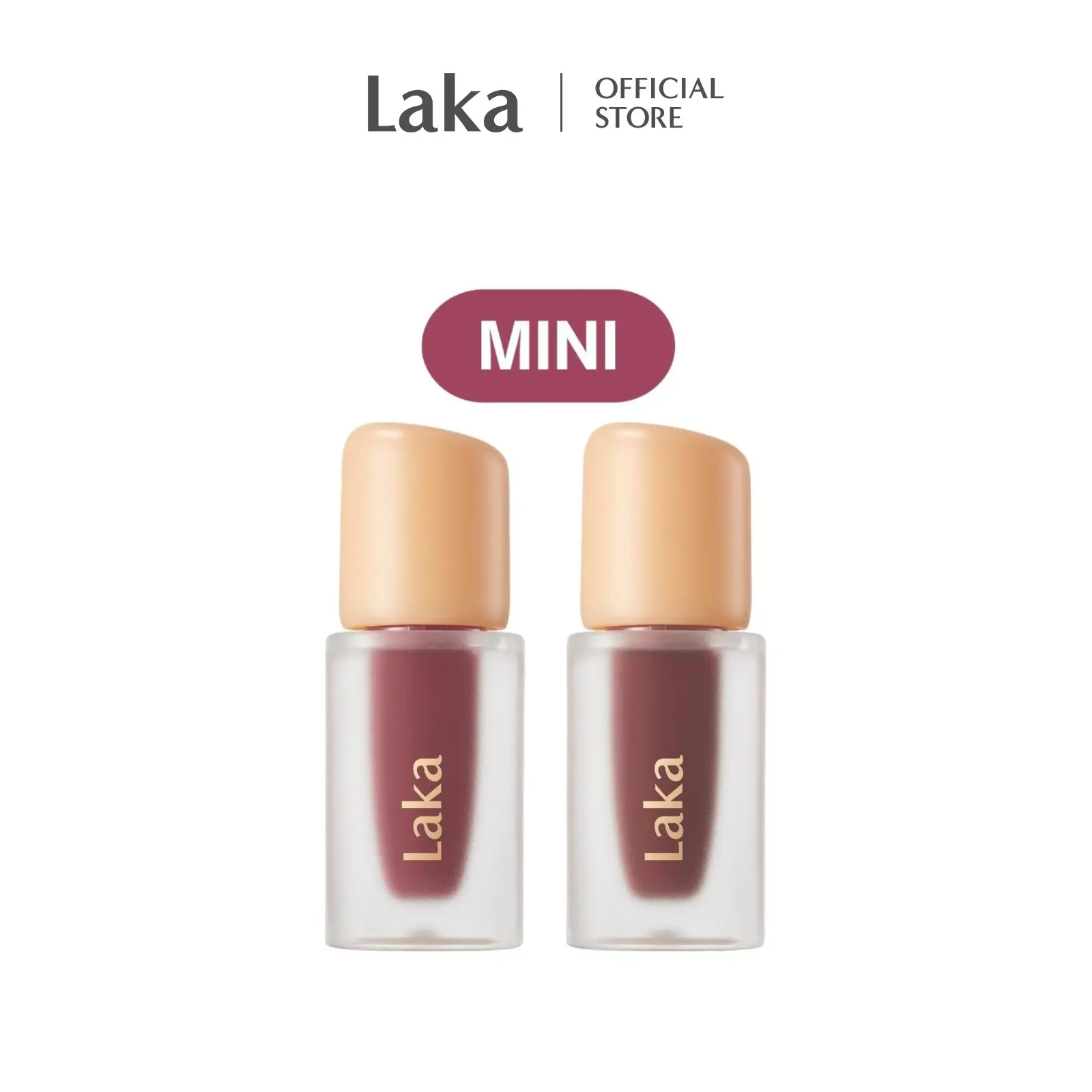 [Laka] Mini Fruity Glam Tint Duo - Glossy Lip Tint with a Lightweight, Non-Sticky Feel, Available in 49 Shades