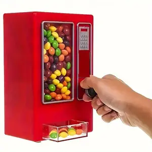 1pc Retro Square Candy Vending Machine Toy, Battery-Free Mini Manual Decor for Party Kitchen Home Office, 365 Days Fun Novelty Gift