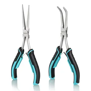#fathersdaygift DURATECH 2PCS 7" Long Reach Needle Nose Pliers Set, Long Nose Pliers & Bent Nose Pliers, Small Needle Nose Pliers for Jewelry Making, Wire Wrapping, Wire Bending and Object Gripping on Narrow Space Visit the DURATECH Store