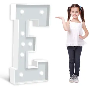3FT Marquee Light Up Letter M, Large Marry Me Sign, Baby Letters for Baby Shower, Name Letters for Anniversary Wedding Party Decoration, Pre-cut Foam Board Mosaic Balloon Kits Gifts