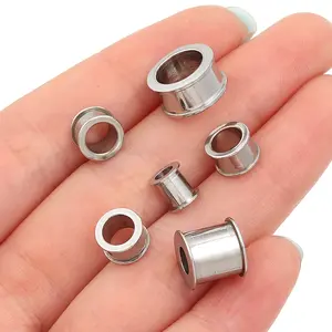 5-10pcs 6/8/10/12mm Stainless Steel Big Hole Beads Cylinder Shape Loose Spacer Beads For Jewelry Making DIY Necklace Bracelet