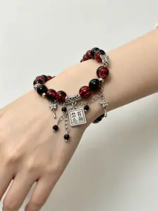Elegant Butterfly Beaded Bracelet, Beaded Charm Bracelet, Ethnic Pattern Rubber Band Jewelry, Casual All-Season Accessory, Perfect Gift for Friends and Mothers