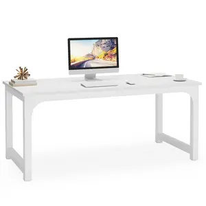 LITTLE TREE 63" Large Computer Desk for Home Office - Simple Design, Sturdy Metal Frame, Versatile Workstation