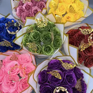 Sparkling Rose Bouquet, DIY Artificial Flower Arrangement, Valentine's Day, Wedding Anniversary, Engagement, Christmas Gift