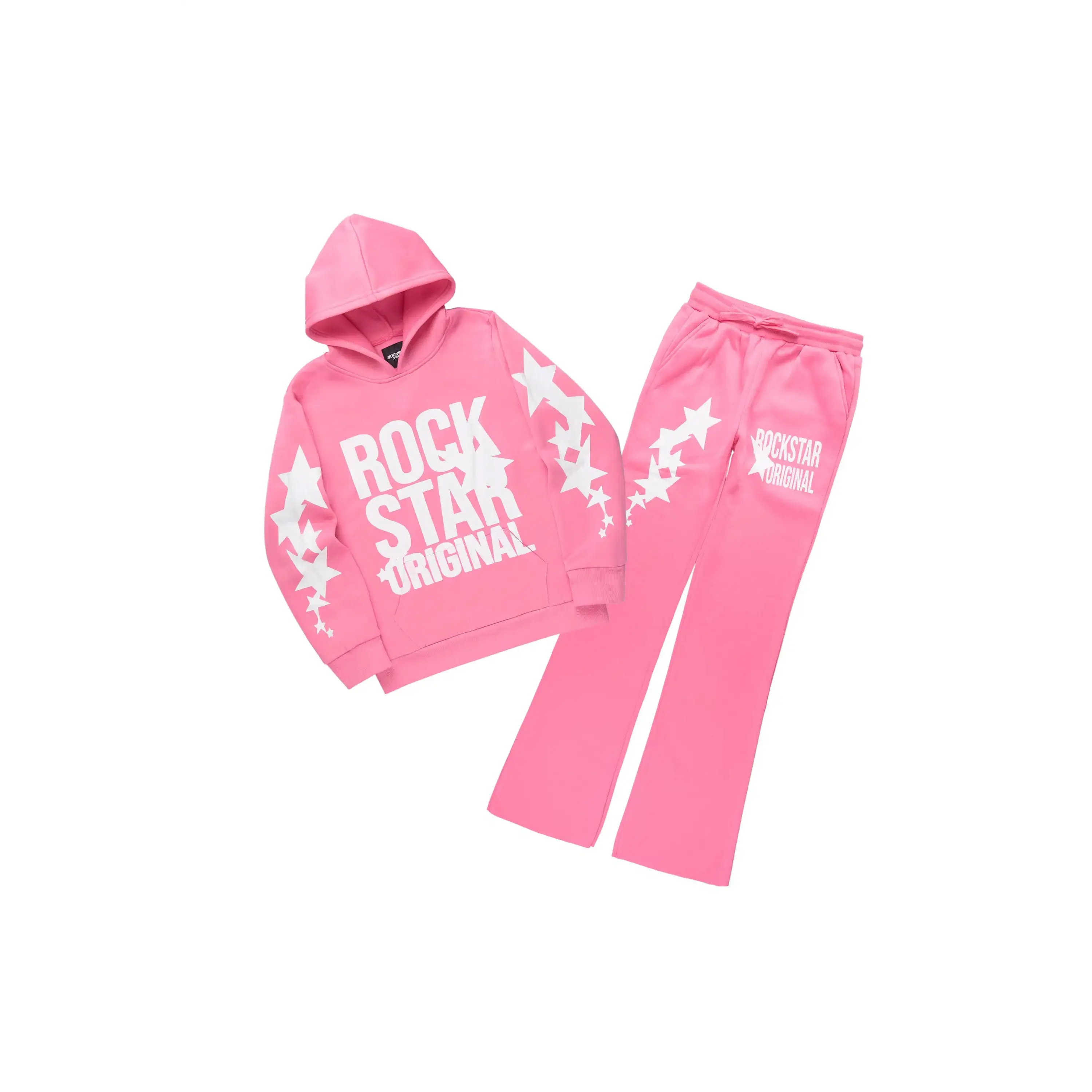 Girls Sechora Pink/White Stacked Track Set