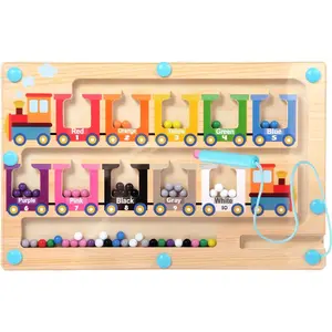 Magnetic Color and Number Maze, Montessori Toys for 3 4 5 Year Old, Wooden Magnet Balls Puzzles,Learning Educational Sensory Toys for Toddlers and Kids Boys Girls,Christmas Stocking Stuffers for Kids