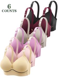 women's solid wireless rhinestone decor push up bra, basic casual comfortable breathable bra for daily wear, women's lingerie for all seasons, pushbra, womenswear, bra sets