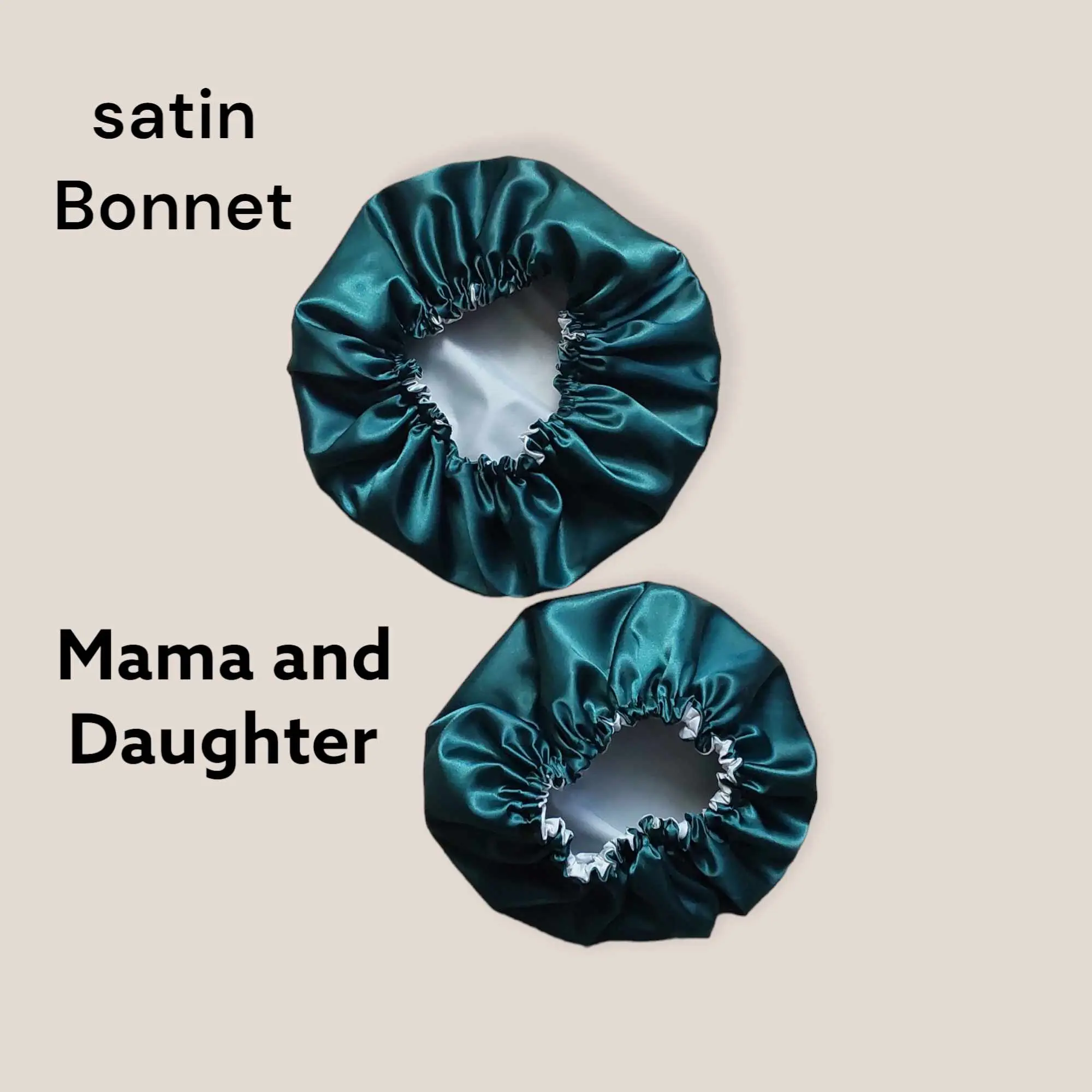 Saitn Hair Bonnet - Silk Shower Hairnet for Mama and Daughter