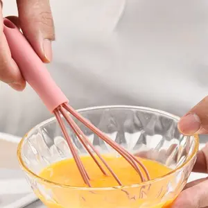 Colorful Mini Silicone Egg Beater, Manual Cream Whisk Mixer, Kitchen Baking Tool, Home Use, Handheld Egg Beater