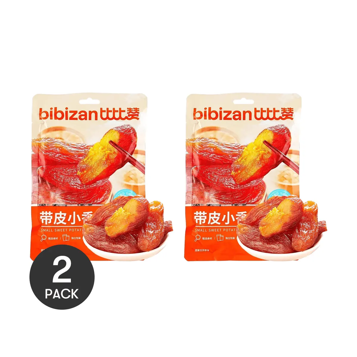 BiBiZan Sweet Potato Snacks 2 Pack 8.8oz Each | Soft & Chewy with No Additives