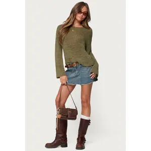 Keiko Studded Denim Mini Skirt