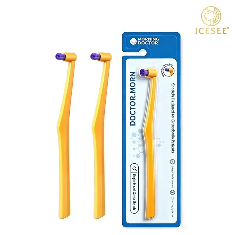 ICESEE End Tuft Toothbrush, 2-Pack for Braces & Orthodontic Care | Gentle Soft Toothbrushes for Daily Oral Care and Sensitive Gums, Braces Cleaner