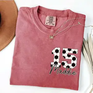 [ Sale Up To 65% ] Custom Soccer Shirt , Soccer Comfort Colors Personalized Soccer Cumber Shirt , Gift Fan Tee , Sport Mom Tee