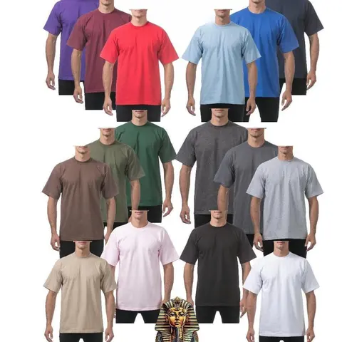 Pro Club Men's 24-Pack Heavyweight Thick Cotton Short Sleeve Crewneck T-Shirts - Warm, Fitted Cut, Plain, Casual Classic Mensfashion Tops with Cotton-Polyester Fabric