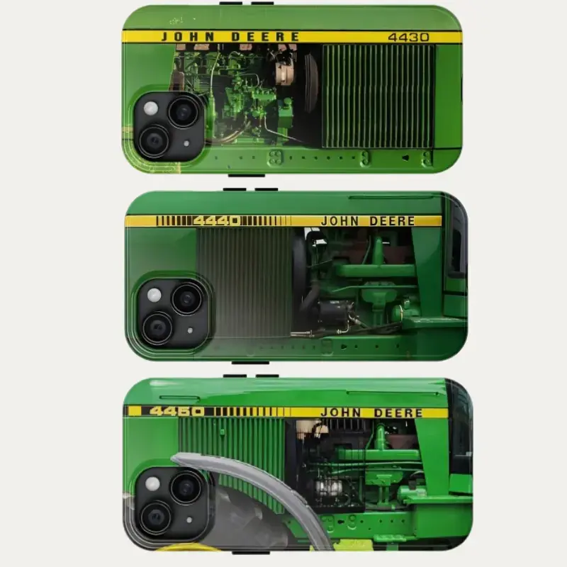 Vintage Tractor John Deere Style Tough MagSafe Case for iPhone 17 16 15 14 13 Pro Max Plus, Heavy Duty Farm Machinery Protective Cover for Country Life