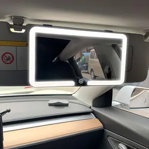 Car LED Makeup Mirror, Rechargeable Car Sun Visor Mirror, Dimmable Touchscreen Auto Vanity Mirror, Multifunctional Car LED, Car Interior Accessories
