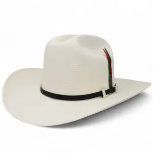 Sombrero Tombstone 1,000X Horma Sinaloa con Plumas Ala 3 1/2"