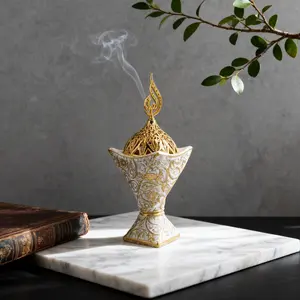 Mini Arabic Text Relief Incense Burner, Ramadan Bukhoor Burner, Home Wedding Valentine Gift, Resin Decorative Ornament, Yoga Meditation Aromatherapy, Fragrance Scented, Aromatizer