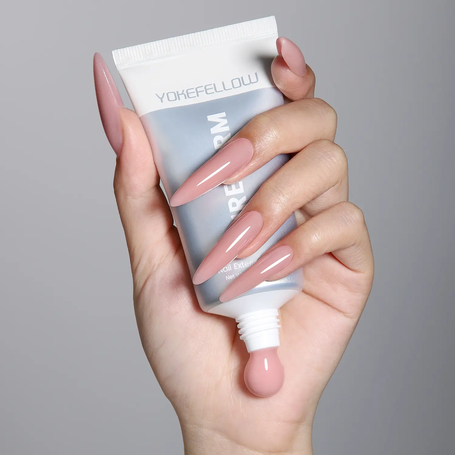 YOKEFELLOW PUREFORM Nail Extension Gel PF04 Bare Rose Pink Nude Color HEMA-free TPO-free TMPTA-free 100% Pure Gel Poly Nail Gel for Professional Salon Use 50g/1.76 oz