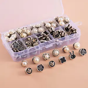 50Pcs Women Shirt Brooch Buttons Cover up Button Pin Safety Brooch Buttons No-Sew Replacement for Clothing Dress Sweater Shoes Hats Decorative Supplies