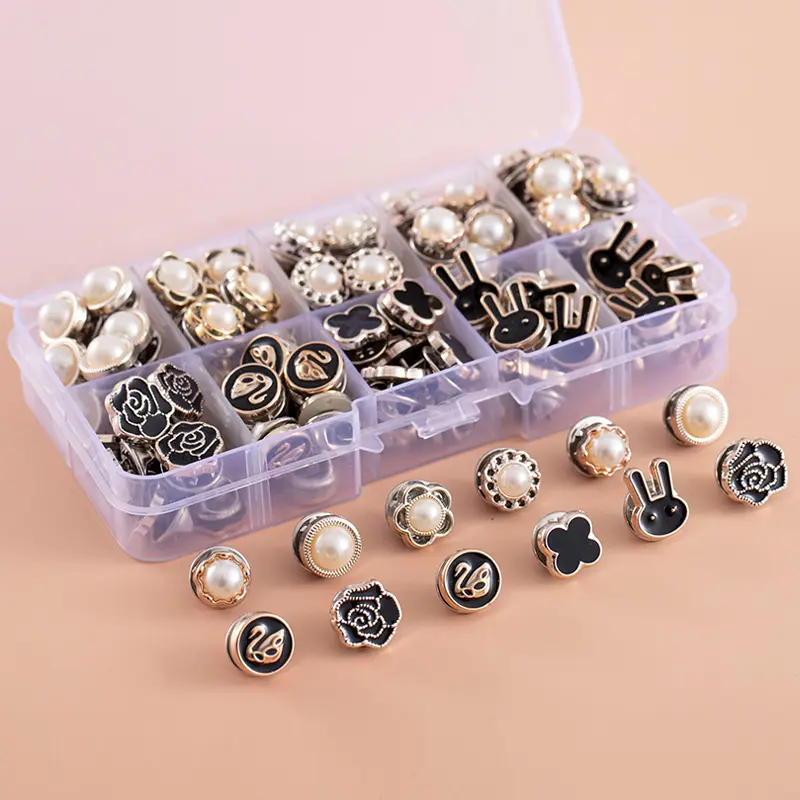 50Pcs Women Shirt Brooch Buttons Cover up Button Pin Safety Brooch Buttons No-Sew Replacement for Clothing Dress Sweater Shoes Hats Decorative Supplies