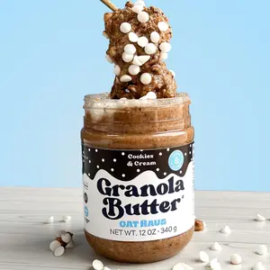 Cookies & Cream Granola Butter - Cocoa Chocolate Flavor, Vegan, Gluten Free, Natural Sugar, Ideal for Breakfast or Snacking