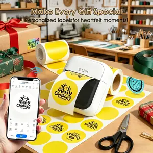 Hztz Thermal Label Printer, Thermal Label Maker, Mini Portable Wireless Sticker Printer, Portable Handheld Printer, Rechargeable USB Thermal Printer for Tattoos & Labels, Ideal for Work Sheets