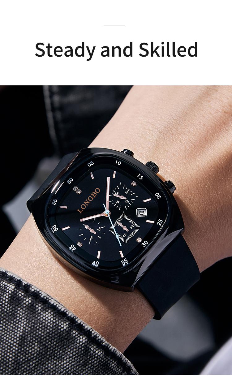 Fashionable Analog Watch, Sporty Waterproof Modern Unisex Open-Face Wristwatch - Luminous Display, Silicone Strap, Adjustable for Daily Wear, Automatic Mechanical with Necklace Bust Jewelry Set for Outdoor Use, Sporty Waterproof Watch detail 7
