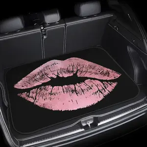 1pc Pink Lip Print Car Mat - Bright Design, Sturdy & Vehicle-Compatible Trunk Liner, Ideal Holiday Present for Housewarming, Car Accessory for Loved Ones | Character Decor, Car Accessories Women, Girly Car Accessories
