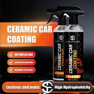 SUPEREVER Professional Ceramic Car Coating Hydrophobic Scratch UV Resistant High Gloss Finish Easy Application 500ml for Lustrous and Moist Car Protection